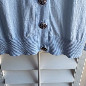 Soft Sky Blue Tory Burch Button Up Cardigan